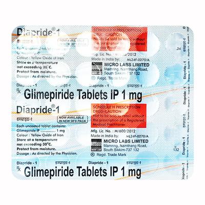 DIAPRIDE 1mg Tablet 30's - Diabetes-Ant