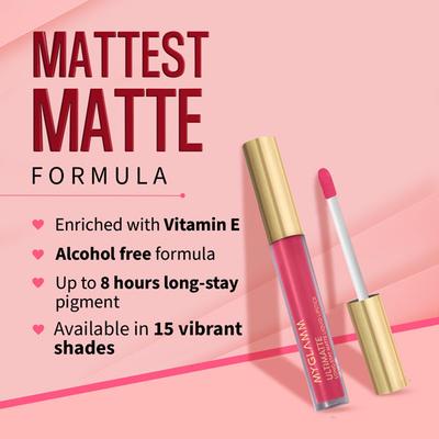 MyGlamm Ultimatte Long Stay Matte Liquid Lipstick-Pink Stunner 2.5 ml - Lipsticks
