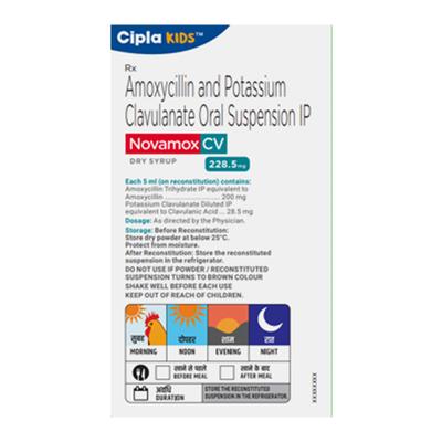 NOVAMOX CV 228.5MG TANGY ORANGE FLAVOUR Dry Syrup 60ml - Bacterial Infections-Pen