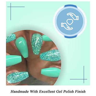 Handmade Press On Gel Nails - Pastle Sea Green 50 gm - Nail Polish