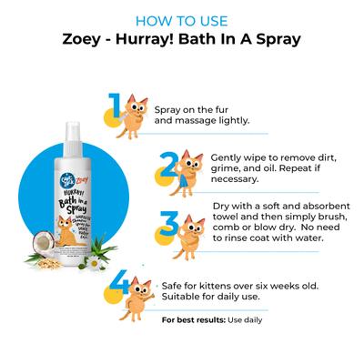 Capt. Zack Zoey - Hurray Bath In A Spray 250 ml - Pet Healthcare