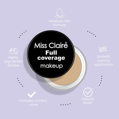 Miss Claire Full Coverage Makeup + Concealer - 12 6 Gm - Concealer