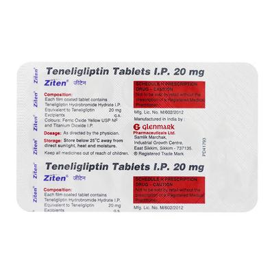Ziten 20mg Tablet 15'S - Diabetes-Ant