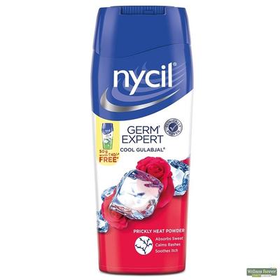 Nycil Germ Expert Powder - Cool Gulabjal 150 gm (Cool Herbal 50 gm Free) - Talcum Powders
