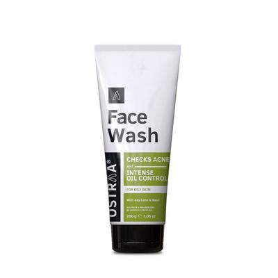Ustraa Check Acne And Intense Oil Control Face Wash for Oily Skin with Key Lime & Basil 200gm - Face Wash & Cleansers