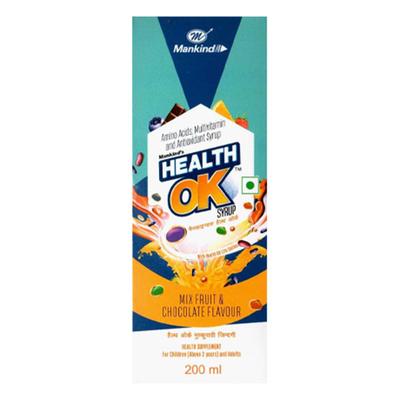 HEALTH OK MIX FRUIT & CHOCOLATE FLAVOUR Syrup 200ml - Supplements-Vam