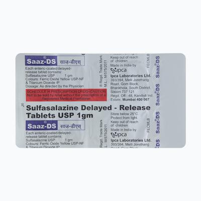 Saaz DS Tablet 10'S - Ulcerative Colitis/Bowel Inflammatory Disease-GIT