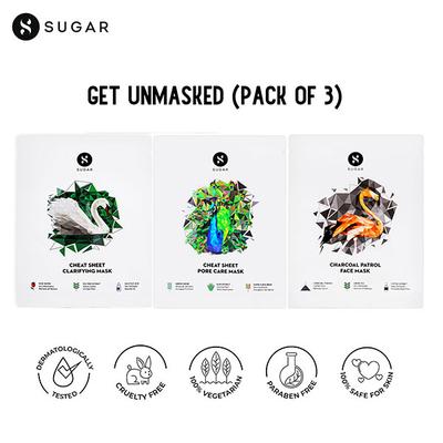 SUGAR Cosmetics Get Unmasked (Pack of 3) 25 gm - Masks & Peels