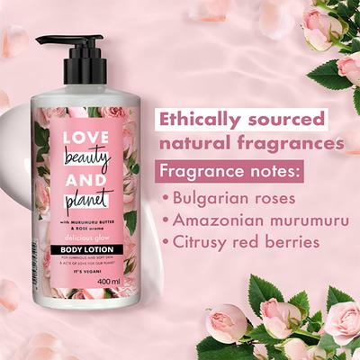 Love Beauty And Planet Murumuru Butter And Rose Aroma Delicious Glow Body Lotion 400 ml - Lotions & Creams