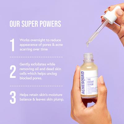 Acne Squad Knight Serum with 0.3% Retinol + Squalane + Hyaluronic Acid 30 ml - Essences