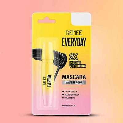 Renee Cosmetics Everyday 2X Instant Volumizing, Lengthening, Waterproof Mascara with Vitamin E 15 ml - Mascaras