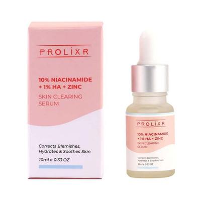 Prolixr 10 Percent Niacinamide and 1 Percent Hyaluronic Acid and Zinc Skin Clearing Mini Serum 10 ml - Face Serum