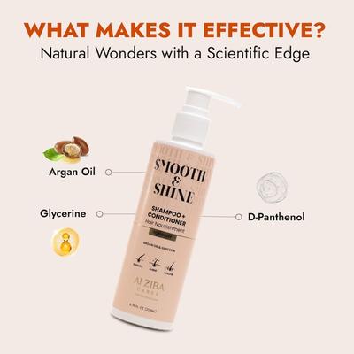 Alziba Cares Smooth & Shine With Argan Oil & Glycerin Shampoo + Conditioner 200 ml - Shampoos