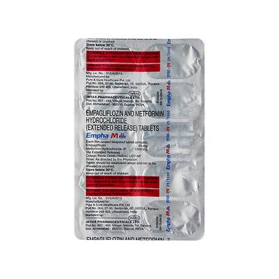 EMPHA M 25/1000 Tablet 10's - Diabetes-Ant