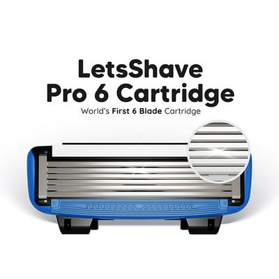 LetsShave Pro 6 Maxxx World 1st 6 Shaving Blade Razor Refills (4), Precision Back Blade - Razors & Cartridges