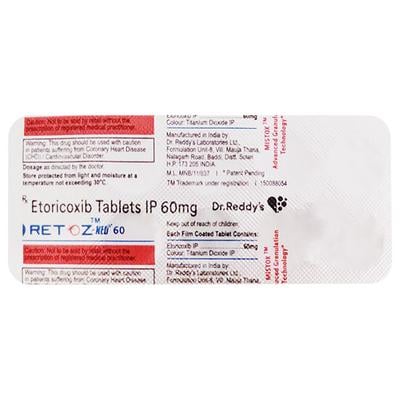 RETOZ NEO 60 Tablet 10's - Pain relief-Nsa