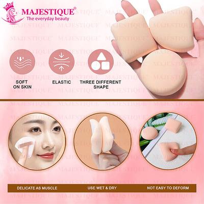 Majestique Makeup Sponge And Brush Set 5 - Sponges With Lip And Eyeshadow Brushes 1's - Sponges & Applicators