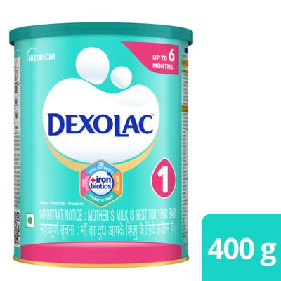 Dexolac Stage 1 Infant Formula for  Babies (0-6 months) 400 g (Tin) - Kids Nutrition