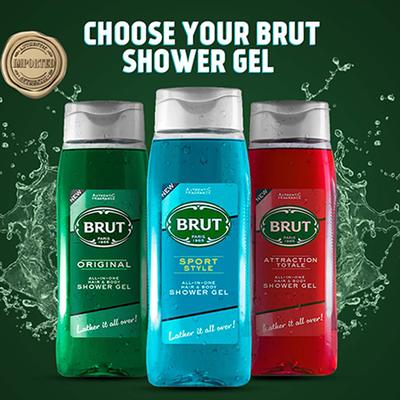 Brut Sport Style All-In-One Hair and Body Shower Gel 500ml - Shower Gels & Body Wash
