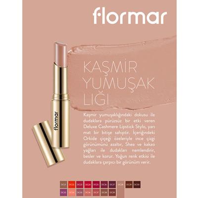 Flormar Deluxe Cashmere Lipstick Stylo DC28 Absolute Nude 3 gm - Lipsticks