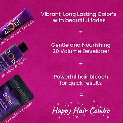 2.Oh! Semi Permanent Hair Color + Lightning Kit - Sangria Combo 1's - Hair Creams