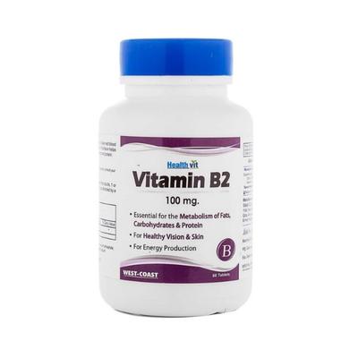 Healthvit Vitamin B2 Riboflavin 100MG- Tablets 60's - Multi-Vitamins