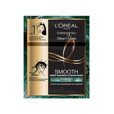 L'Oreal Paris Extraordinary Oil Smooth Steam Mask (Paraben Free) 20ml + 40gm 1's - Hair Masks & Packs