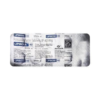 LIPIROSE 40 Tablet 10's - High Cholesterol-Dys
