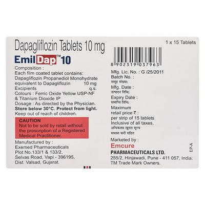 EMILDAP 10 Tablet 15's - Diabetes-Ant