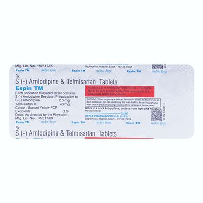 Espin TM Tablet 10'S - Hypertension-Ang