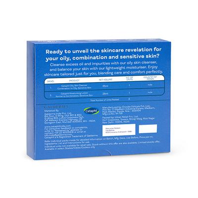 Cetaphil Mini Travel Pack for Oily Skin, Facewash & Moisturizer 50 ml - Makeup Kits & Sets