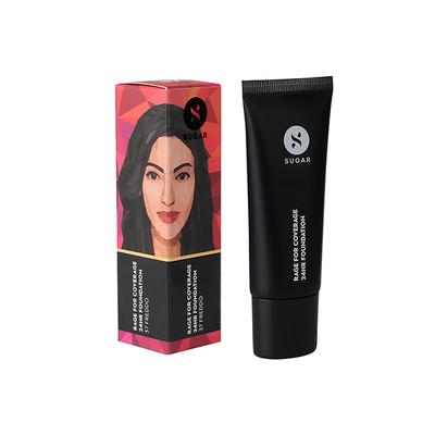 SUGAR Cosmetics Rage For Coverage 24Hr Foundation - 37 Freddo - Medium Beige Golden Peach Undertone 25 Ml - Foundation