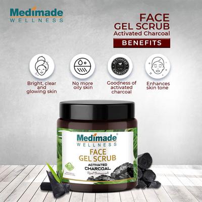 Medimade Activated Charcoal Face Gel Scrub (Pack of 2) 1's - Scrubs & Exfoliants