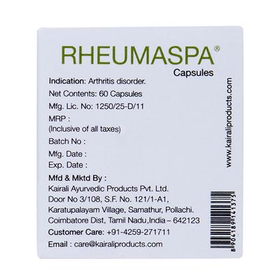 Kairali Rheuma Spa Capsules 60's - Speciality Medicines