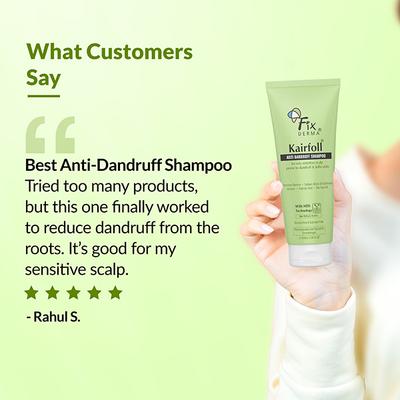 Fixderma Kairfoll Anti Dandruff Shampoo for Oily and Sensitive Scalp, Shampoo for Dandruff 100 ml - Shampoos