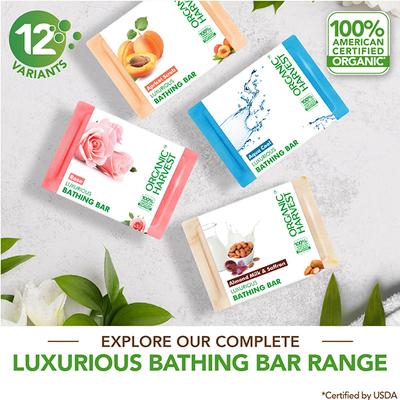 Organic Harvest Luxurious Bathing Bar - Sandalwood and Saffron, Sandalwood and Saffron Bar Soap 125 gm - Soaps