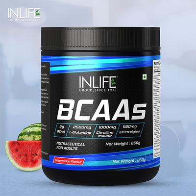 INLIFE BCAAS Powder - Watermelon Flavour 250 gm - Bcaa Supplements