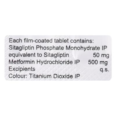 SITAGLYN M IR 50/500 Tablet 10's - Diabetes-Ant