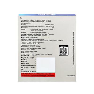 DAFLON 1000mg Tablet 20's - Varicose Veins-Phl