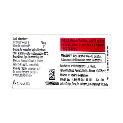 Voveran AQ 75mg Injection 1ml - Pain relief-Nsa