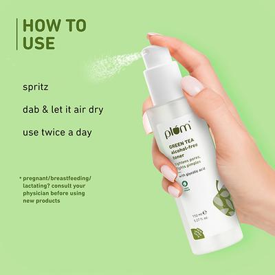 Plum Green Tea Alcohol-Free Face Toner for Oily, Acne-Prone Skin Glycolic Acid Fights Pimples 150 ml - Toners