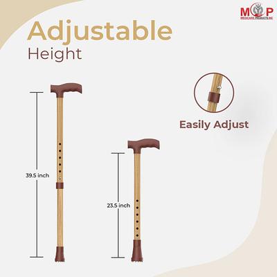 Paxmax Height Adjustable Wooden Coating Walking Stick - Walker & Walking Stick