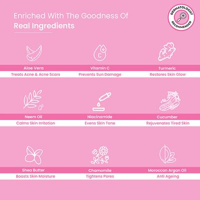 BrownSkin Beauty Immortal Aloe Face Cream and Facewash and Serum Combo 2's - Face Washes