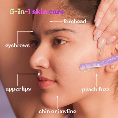 Bombae Glamup Beauty Razor, Reusable and Painless Face Razor 3's - Face & Eyebrow Razors