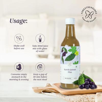 Forestreasures Karela Jamun Plus Juice 500ml - Ayurvedic Juices