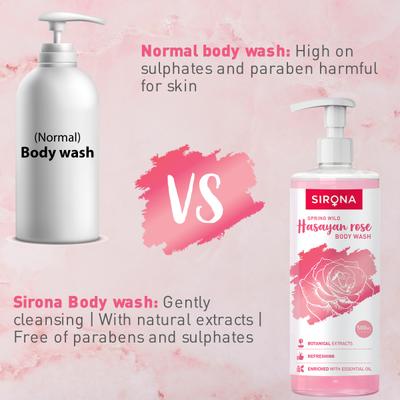 Sirona Body Wash - Hasayan Rose 500 ml - Shower Gels & Body Wash