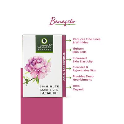Organic Harvest Gold Age Reversal Facial Kit Ylang Ylang,Avocado & Beetroot 40 gm - Facial Kits