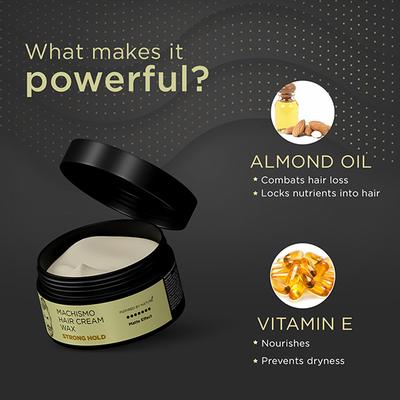 The Man Company Matte Effect Strong Hold - Machismo Cream Wax Almond Oil & Vitamin E 100gm - Hair Gels & Waxes