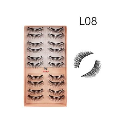 Bronson Professional Eyelash Set 3D False Long And Natural Eye Makeup - L08 10's - Eyelashes