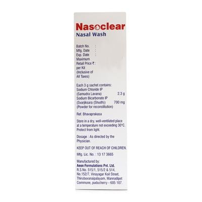 NASOCLEAR NASAL WASH (20x3g) Kit 1's - Nasal Congestion-Nas